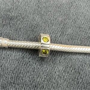 RETIRED Pandora Lime Green Stones Spacer Charm